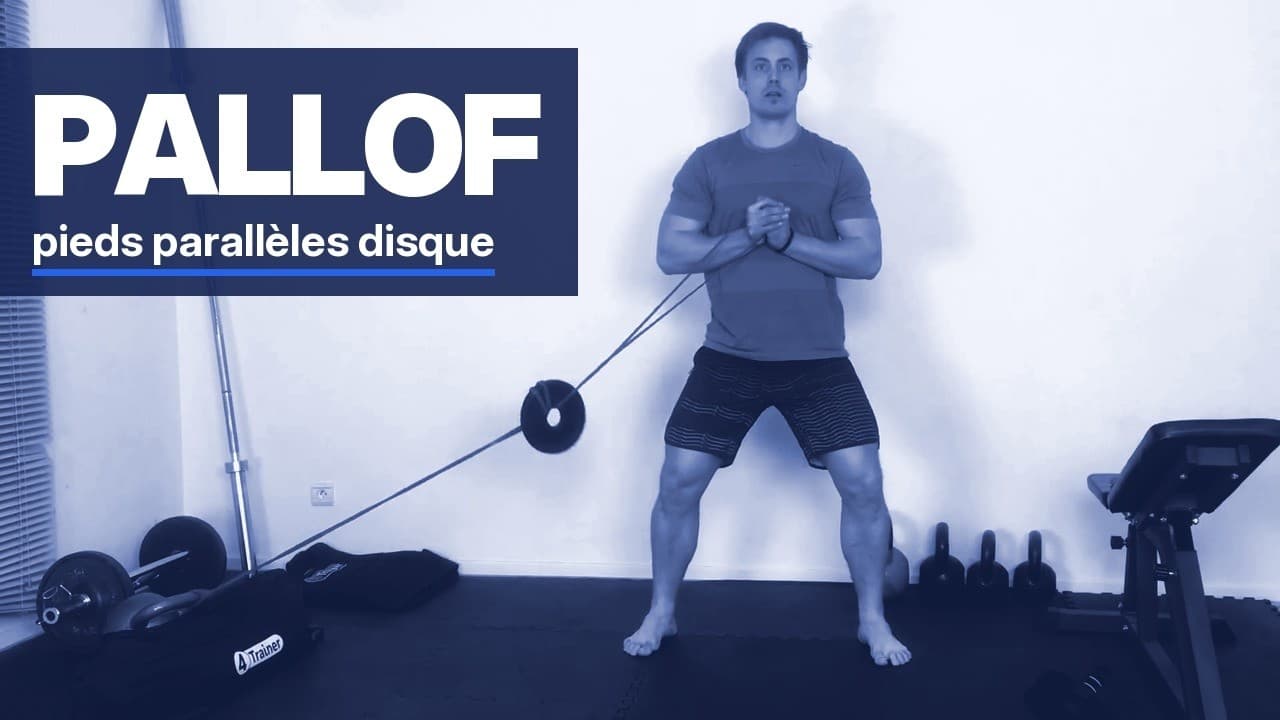 Pallof pieds parallèles : Le meilleur gainage avec disque et bande